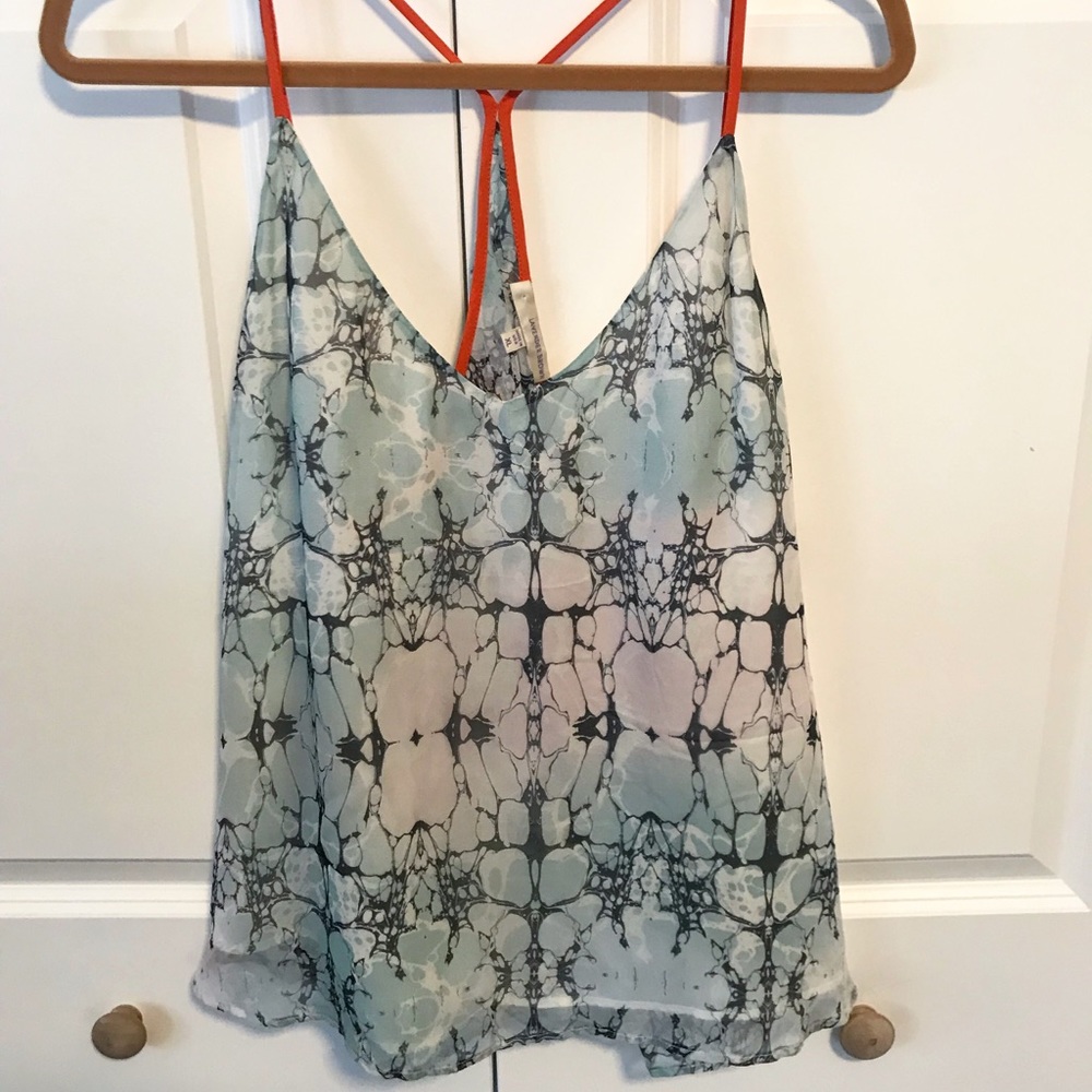 🔥Lavender Brown XL Printed Silk Tank-top